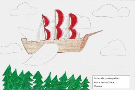 Раскраска к сказке Летучий корабль