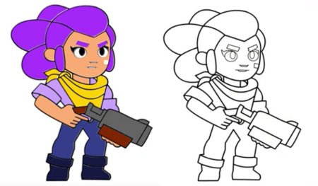 Раскраски Brawl Stars Шелли