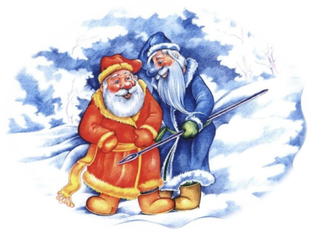 Иллюстрация к сказке Мороз красный нос