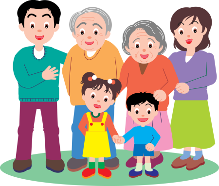 Семья на прозрачном фоне