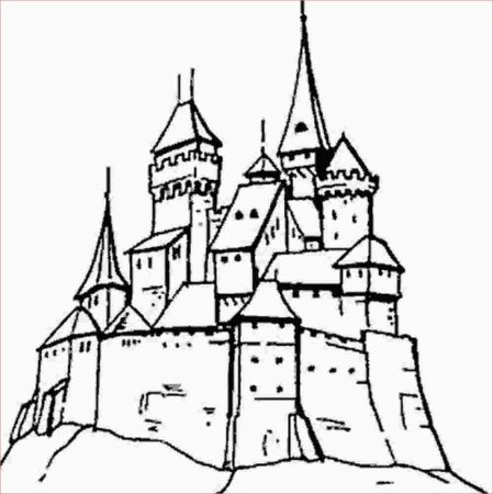 Средневековый замок карандашом