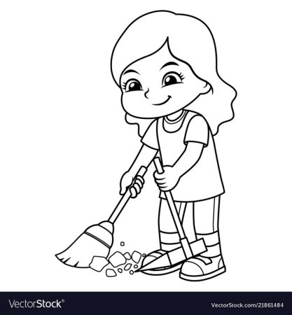 Уборка раскраска