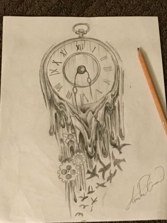 Необычные часы рисунок