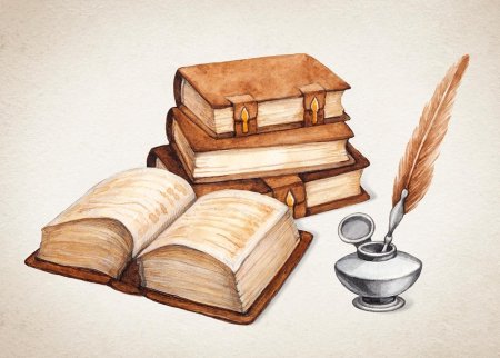 Книга нарисованная акварелью