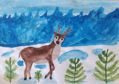 Рисование оленя в подготовительной группе