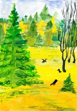 Лес рисунок