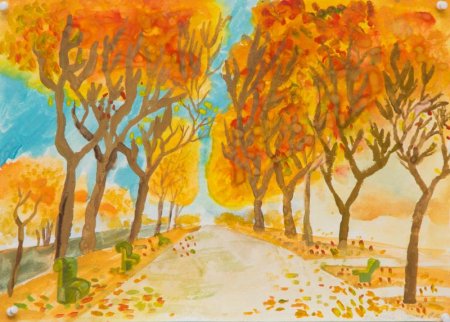 Рисование с детьми на тему осень в парке