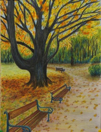 Леонид Афремов картины осень аллея