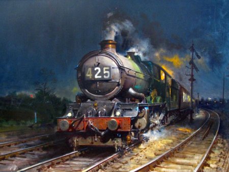 Alan Fearnley картины поездов