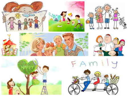 Семья коллаж рисунок