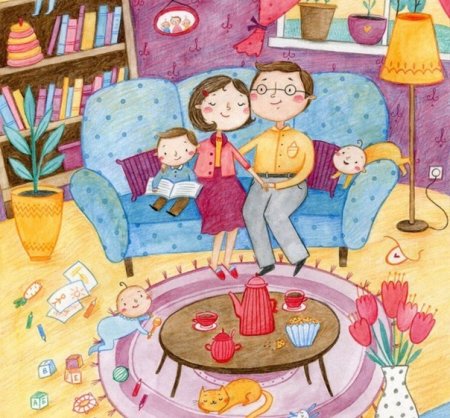 Иллюстрации счастливый вечер