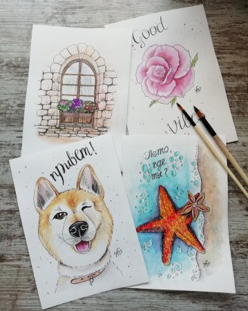 Открытка на день рождения рисунок маркерами