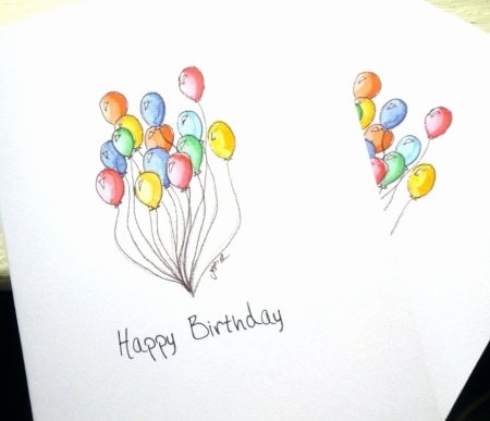 Идеи акварельных открыток на день рождения