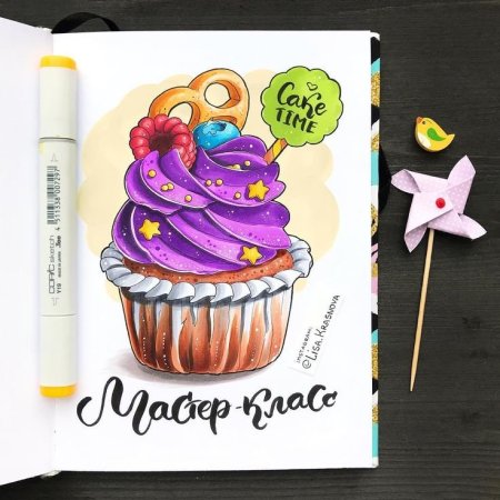 Скетчи маркерами сладости