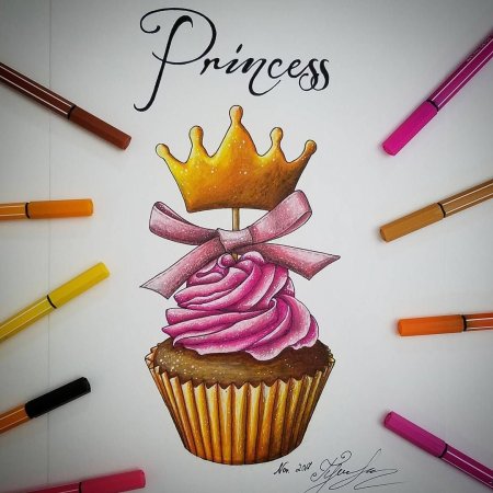 Скетч с днем рождения маркерами