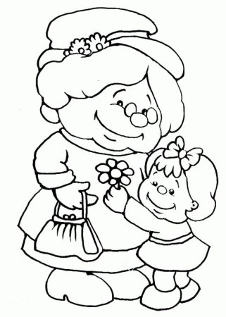 Раскраска бабушка