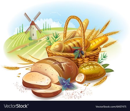 Иллюстрации хлебобулочных изделий для детей