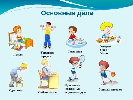 Режим дня школьника рисунок