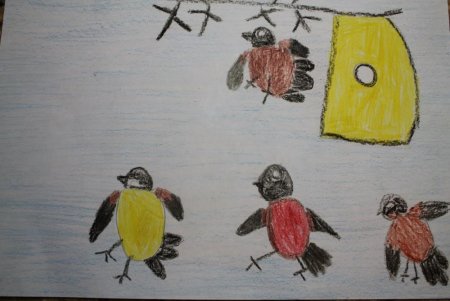 Рисунок на тему Синичкин день