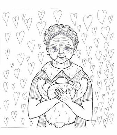 Рисунок бабушки для срисовки