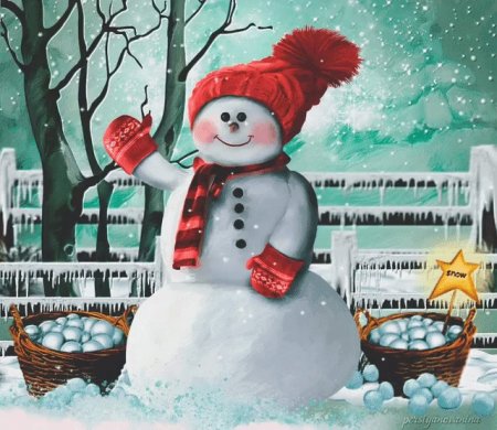 Новогодние открытки с Олафом