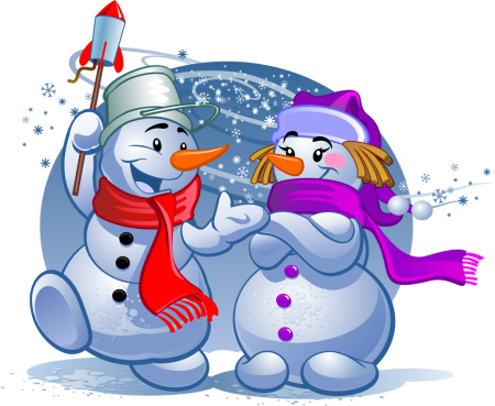 Разноцветные Снеговики