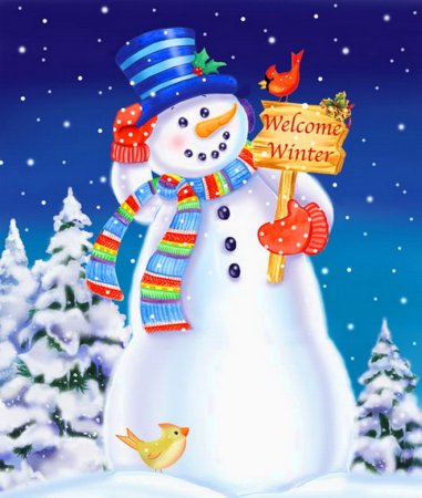 Снеговик поздравляет с новым годом