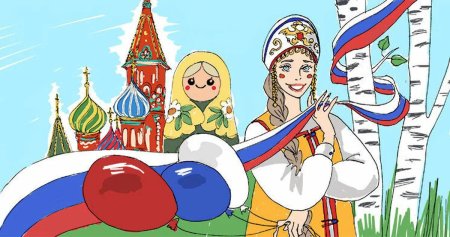 Рисунок ко Дню России
