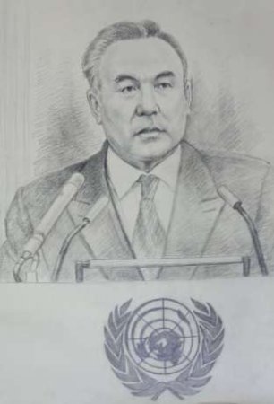 Портрет Назарбаева карандашом