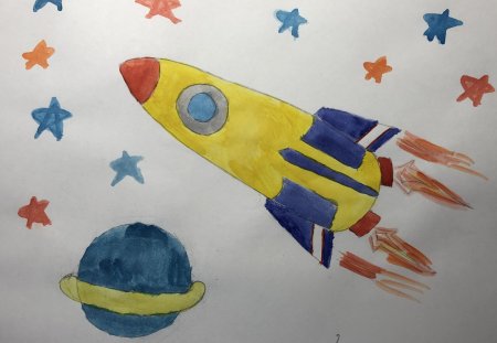 Рисунки посвященные Дню космонавтики