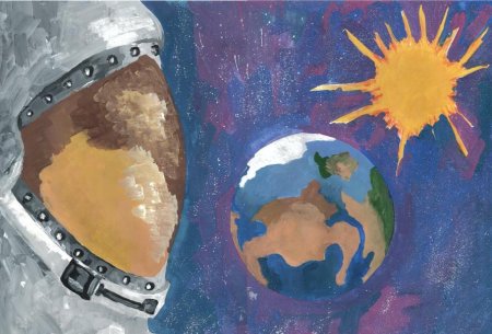 Детские рисунки о космосе и космонавтах