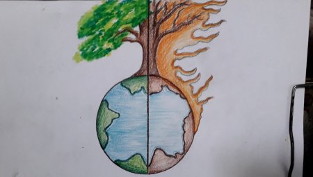 Глобальное потепление рисунок для срисовки