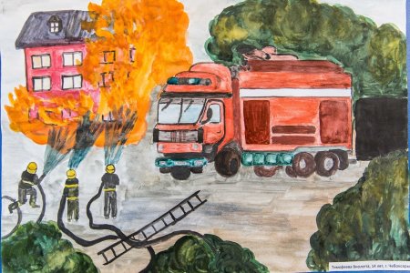 Рисование на тему спасатели МЧС