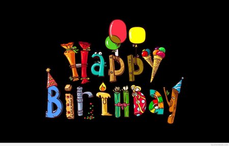 Открытка с днём рождения Happy Birthday