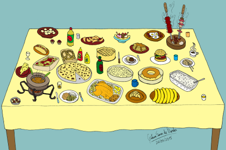 Раскраска праздничный стол на день рождения