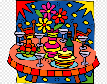 Праздничный стол раскраска для детей