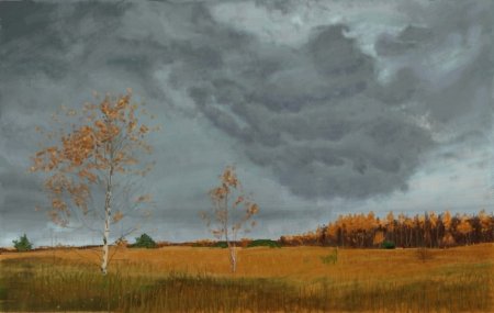 Хмурая осень живопись
