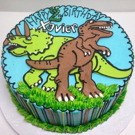Торт с изображением динозавра
