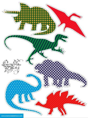 Флажки с динозаврами