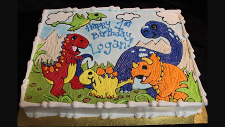 Кремовый торт с динозавриком
