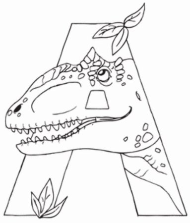 Буквы с динозаврами раскраска