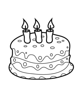 Торт раскраска для детей