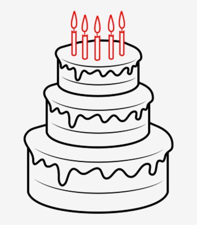 Рисунок торта на день рождения (47 фото)