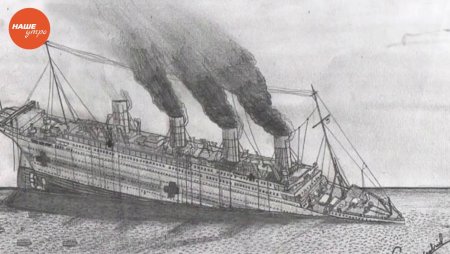Раскраска тонущий корабль Британик
