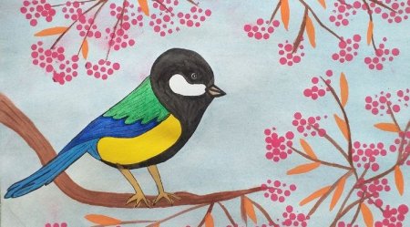 Рисование Синичкин день