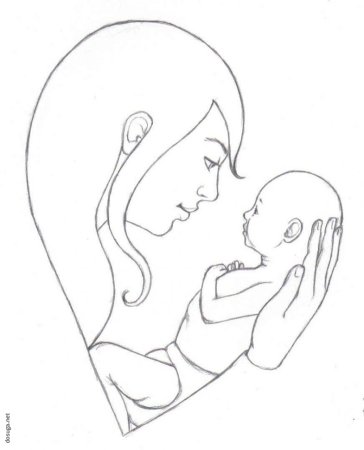 Рисунок мамы для срисовки