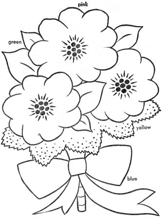 Раскраска букет цветов для мамы