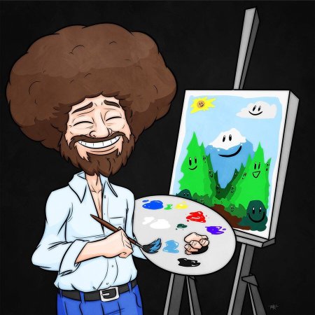 Мем с художником Бобом Россом