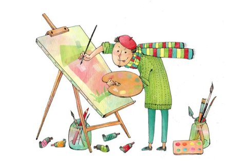 Художник с мольбертом