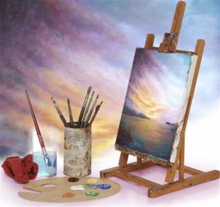 Мольберт и краски